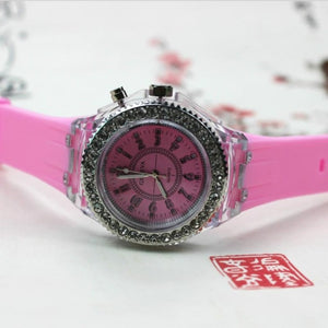 Silicone LED Luminous Fashion Ladies Outdoor colourful Watch