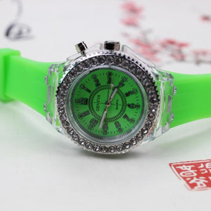 Silicone LED Luminous Fashion Ladies Outdoor colourful Watch