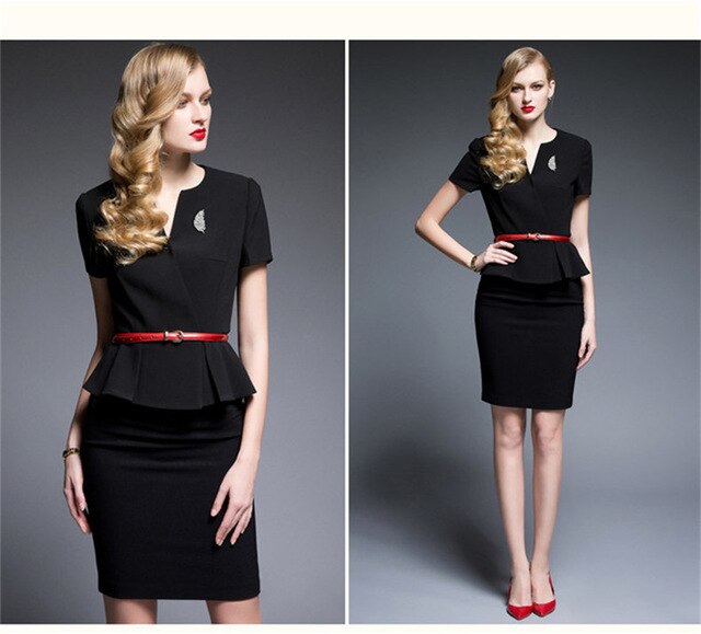 Slim Bodycon Summer Ruffle Female office wear