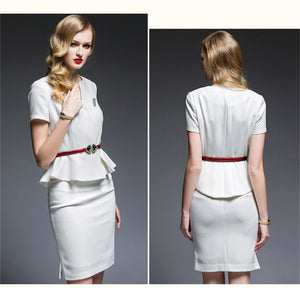 Slim Bodycon Summer Ruffle Female office wear