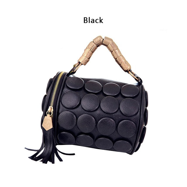 2020 New Women Ladies  Leather Cylinder Handbags