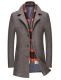 business men's wear scarf collar wool coat