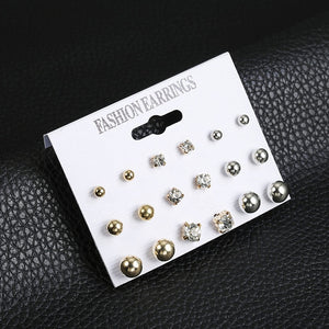 JN0140 Vintage Retro Crystal Earrings For Women