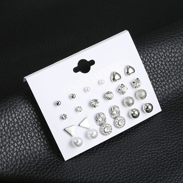 JN0140 Vintage Retro Crystal Earrings For Women