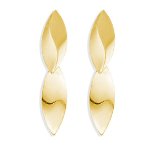 17KM Vintage Gold Round Metal Sequin Stud Earrings For Women