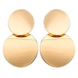 17KM Vintage Gold Round Metal Sequin Stud Earrings For Women