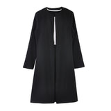 Long Blazer Jackets Sheath O-Neck Mini Sexy dress