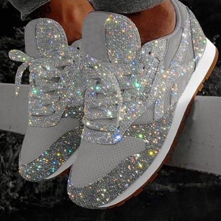 Rhinestones Thick Sole Height Women Sneakers