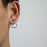 Minimalist Golden Beads Circle Metal Stud Earrings