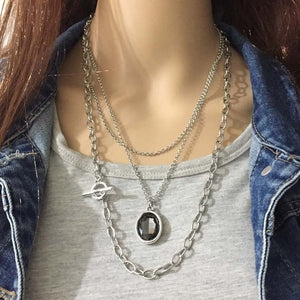 2020 Design Fashion Jewelry Romantic Crystal Pendant Multi layer Sweater Chain