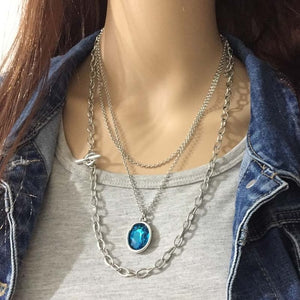 2020 Design Fashion Jewelry Romantic Crystal Pendant Multi layer Sweater Chain