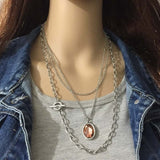 2020 Design Fashion Jewelry Romantic Crystal Pendant Multi layer Sweater Chain