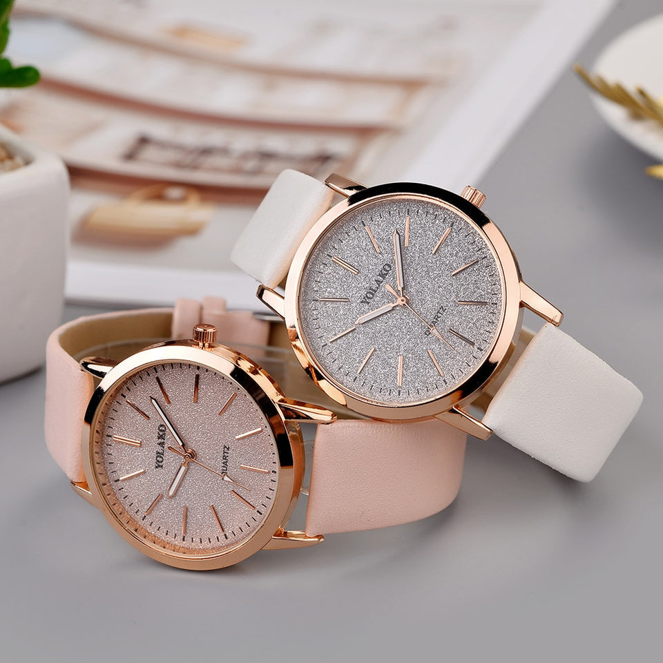 Leather Band Analog women  Wristwatch