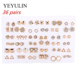 36Pairs/18pairs Earrings Mixed Styles