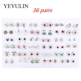 36Pairs/18pairs Earrings Mixed Styles