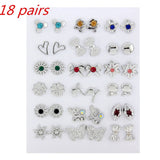 36Pairs/18pairs Earrings Mixed Styles