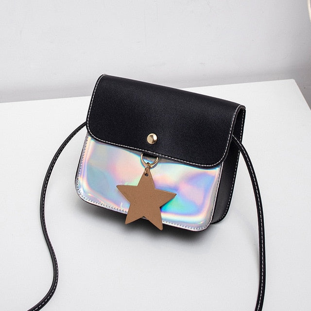 Girl Purse Handbag Children Solid Transparent Laser Leather