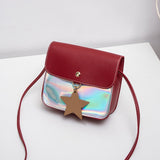 Girl Purse Handbag Children Solid Transparent Laser Leather