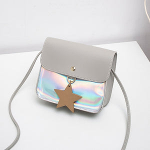 Girl Purse Handbag Children Solid Transparent Laser Leather