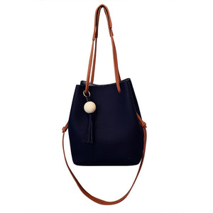 New Hot Women PU Leather Bucket Shoulder Bag