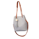 New Hot Women PU Leather Bucket Shoulder Bag