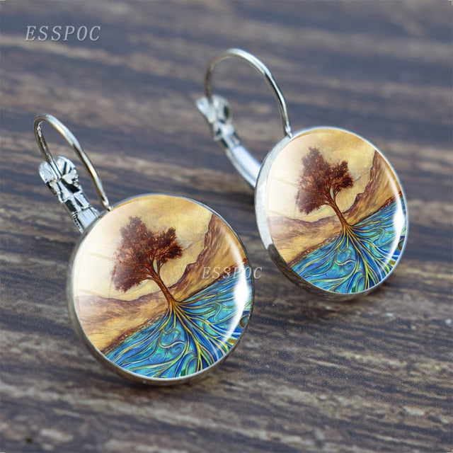 Tree of Life Silver Earrings for Women