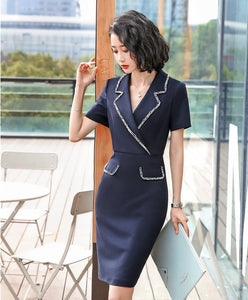 2020 Summer Short Sleeve Women office Dress