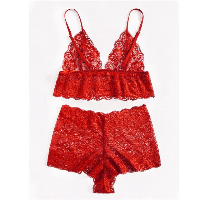 Red Sexy Lingerie Transparent Underwear