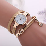 Women Golden Strap Quartz Wristwatch Bracelet