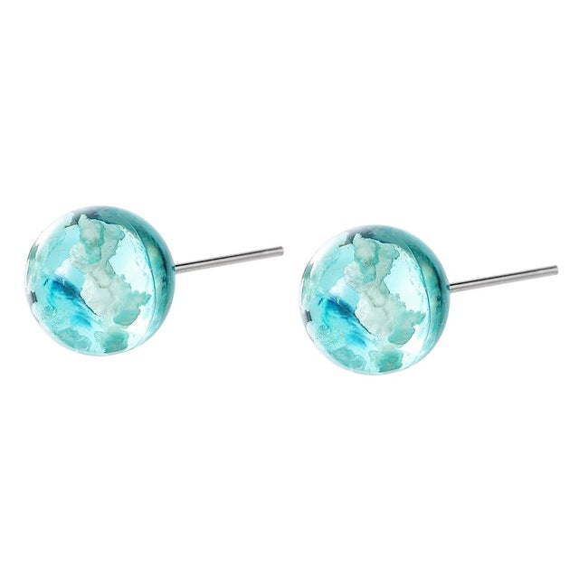 Chic Transparent Resin Rould Ball Stud Earring