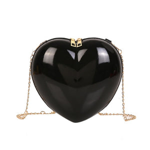 Women Zipper Love Heart Shaped Crossbody Bags