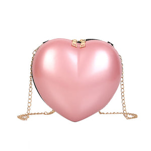 Women Zipper Love Heart Shaped Crossbody Bags