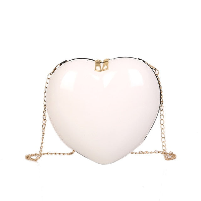 Women Zipper Love Heart Shaped Crossbody Bags