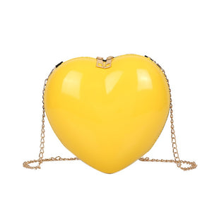 Women Zipper Love Heart Shaped Crossbody Bags