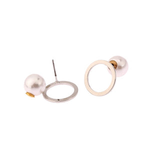 Minimalist Golden Beads Circle Metal Stud Earrings