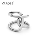 VAROLE Double Line Cross winding Rings For Women