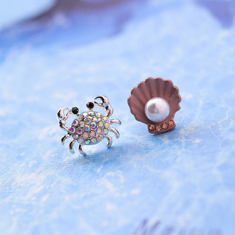 Cute Crab Shell Stud Earrings Ocean Star fish Earrings for