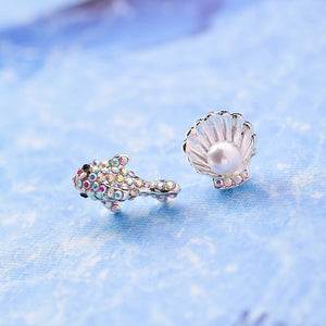 Cute Crab Shell Stud Earrings Ocean Star fish Earrings for