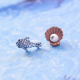 Cute Crab Shell Stud Earrings Ocean Star fish Earrings for