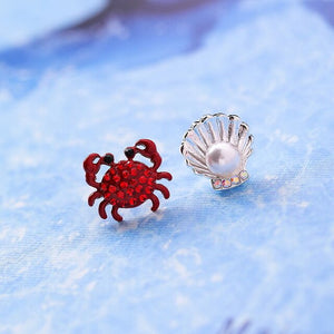 Cute Crab Shell Stud Earrings Ocean Star fish Earrings for