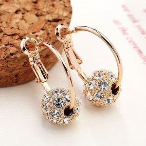 Fashion Austrian Crystal Ball Gold/Silver Earrings For Women