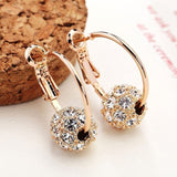 Fashion Austrian Crystal Ball Gold/Silver Earrings For Women