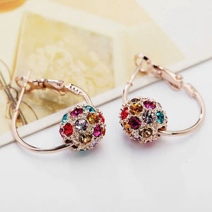 Fashion Austrian Crystal Ball Gold/Silver Earrings For Women