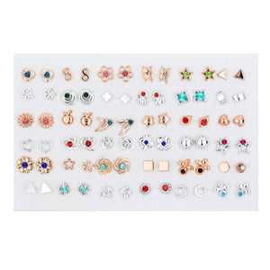 Fashion Crystal Stud Earring Mix Style Gold Silver