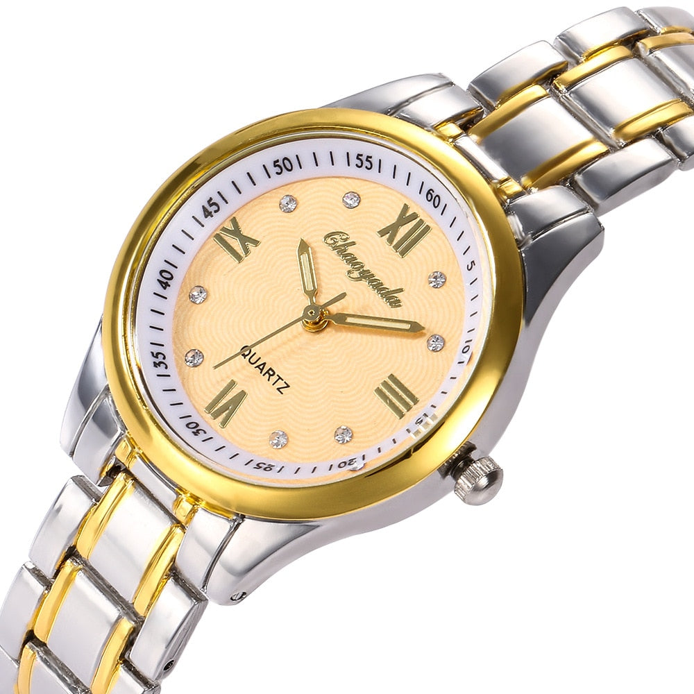 2020  Gold Silver Business Quartz Wristwatch